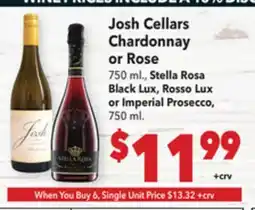 Vallarta Supermarkets Josh Cellars Chardonnay or Rose offer