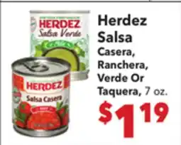 Vallarta Supermarkets Herdez Salsa offer