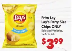 Vallarta Supermarkets Frito Lay Lay's Party Size Chips ONLY offer