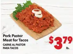 Vallarta Supermarkets Pork Pastor Meat for Tacos offer