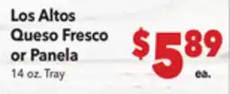 Vallarta Supermarkets Los Altos Queso Fresco or Panela offer