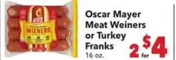 Vallarta Supermarkets Oscar Mayer Meat Weiners or Turkey Franks offer