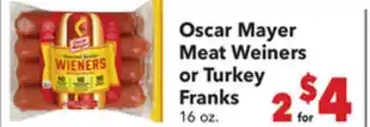 Vallarta Supermarkets Oscar Mayer Meat Weiners or Turkey Franks offer