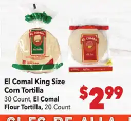 Vallarta Supermarkets El Comal King Size Corn Tortilla offer