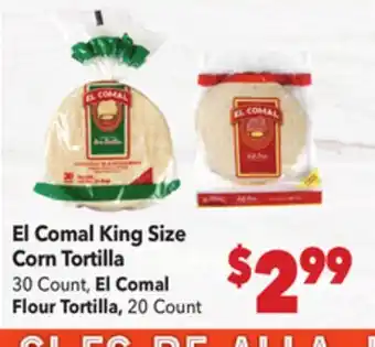 Vallarta Supermarkets El Comal King Size Corn Tortilla offer