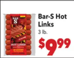 Vallarta Supermarkets Bar-S Hot Links offer