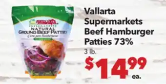 Vallarta Supermarkets Vallarta Supermarkets Beef Hamburger Patties offer