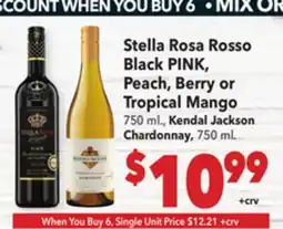 Vallarta Supermarkets Stella Rosa Rosso Black PINK, Peach, Berry or Tropical Mango offer
