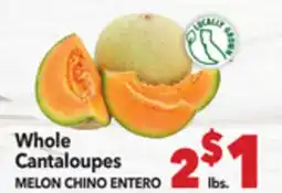 Vallarta Supermarkets Whole Cantaloupes/MELON CHINO ENTERO offer