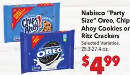 Vallarta Supermarkets Nabisco Party Size Oreo, Chips Ahoy Cookies or Ritz Crackers offer