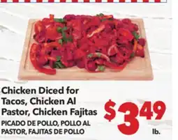 Vallarta Supermarkets Chicken Diced for Tacos, Chicken Al Pastor, Chicken Fajitas / PICADO DE POLLO offer