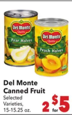 Vallarta Supermarkets Del Monte Canned Fruit offer