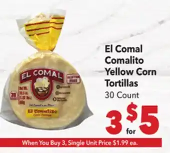 Vallarta Supermarkets El Comal Comalito Yellow Corn Tortillas offer