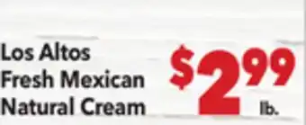 Vallarta Supermarkets Los Altos Fresh Mexican Natural Cream offer