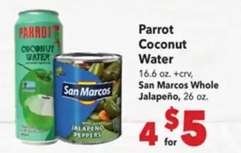 Vallarta Supermarkets Parrot Coconut Water offer