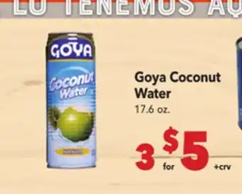 Vallarta Supermarkets Goya Coconut Water offer