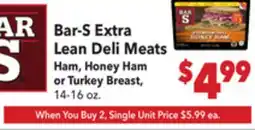 Vallarta Supermarkets Bar-S Extra Lean Deli Meats offer