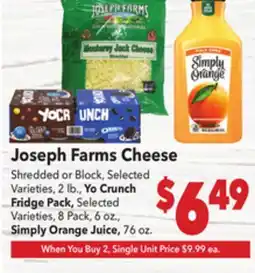 Vallarta Supermarkets Joseph Farms Cheese offer