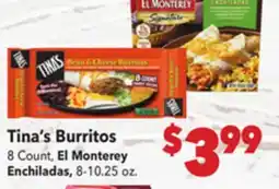 Vallarta Supermarkets Tina's Burritos offer