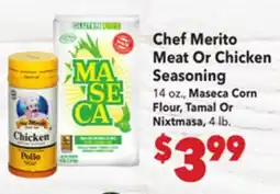 Vallarta Supermarkets Chef Merito Meat Or Chicken Seasoning offer