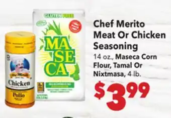 Vallarta Supermarkets Chef Merito Meat Or Chicken Seasoning offer