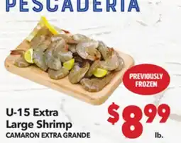 Vallarta Supermarkets U-15 Extra Large Shrimp/CAMARON EXTRA GRANDE offer