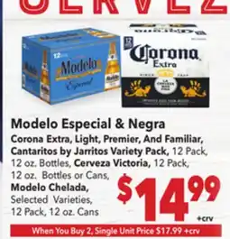 Vallarta Supermarkets Modelo Especial & Negra Corona offer