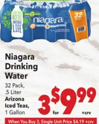 Vallarta Supermarkets Niagara Drinking Water offer
