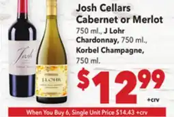Vallarta Supermarkets Josh Cellars Cabernet or Merlot offer