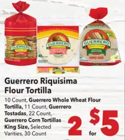 Vallarta Supermarkets Guerrero Riquisima Flour Tortilla offer
