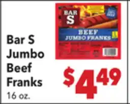 Vallarta Supermarkets Bar S Jumbo Beef Franks offer