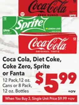 Vallarta Supermarkets Coca Cola, Diet Coke, Coke Zero, Sprite or Fanta offer