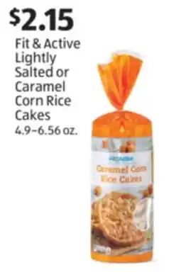 Aldi Fit & Active Lightly Salted or Caramel Corn Rice Cakes offer