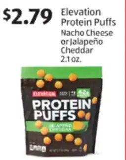 Aldi Elevation Protein Puffs Nacho Cheese or Jalapeño Cheddar offer
