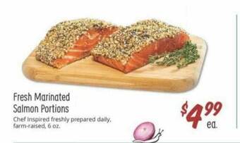 Sprouts Farmers Market Fresh Marinated Salmon Portions offer