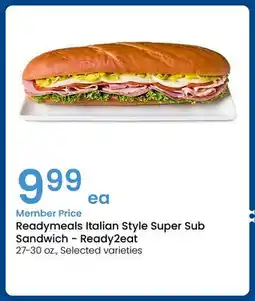 Albertsons Readymeals Italian Style Super Sub Sandwich - Ready2eat offer