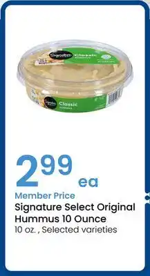 Albertsons Signature Select Original Hummus 10 Ounce offer