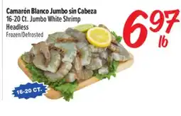 El Super Fresh 16-20 Ct. Jumbo White Shrimp Headless offer