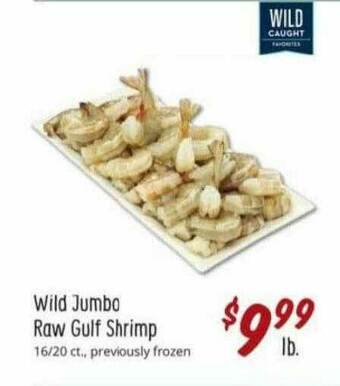 Sprouts Farmers Market Wild Jumbo Raw Gulf Shrimp offer
