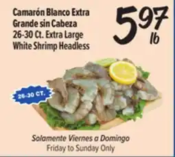 El Super 26-30 Ct. Extra Large White Shrimp Headless offer