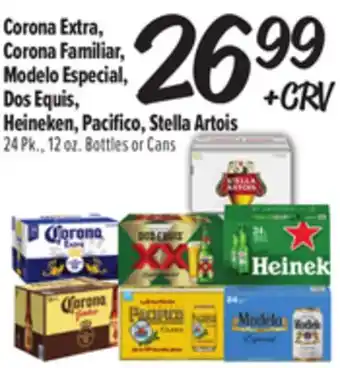 El Super Corona Extra, Corona Familiar, Modelo Especial, Dos Equis, Heineken, Pacifico, Stella Artois offer