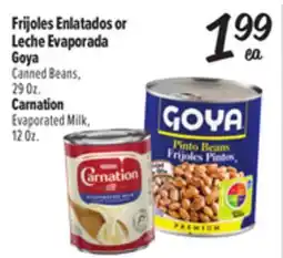 El Super Goya Canned Beans, 29 Oz. Carnation Evaporated Milk, 12 Oz offer