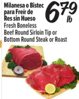 El Super Fresh Boneless Beef Round Sirloin Tip or Bottom Round Steak or Roast offer