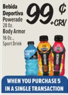 El Super Powerade 28 Oz. Body Armor 16 Oz.,Sport Drink offer