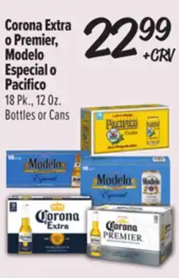El Super Corona Extra o Premier, Modelo Especial o Pacifico offer
