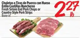 El Super Fresh Sirloin End Pork Chops or Country Style Pork Strips offer