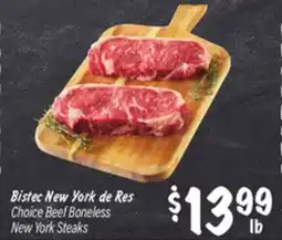 El Super Choice Beef Boneless New York Steaks offer