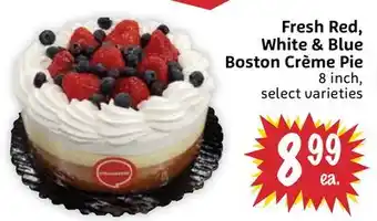 Foodmaxx Fresh Red, White & Blue Boston Crème Pie offer