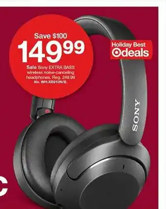Target Sony Extra Bass Wirelesse Noise-canceling Headphones offer