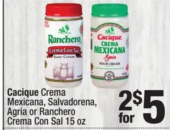 Super King Markets Cacique Crema Mexicana, Salvadorena, Agria or Ranchero Crema Con Sal offer